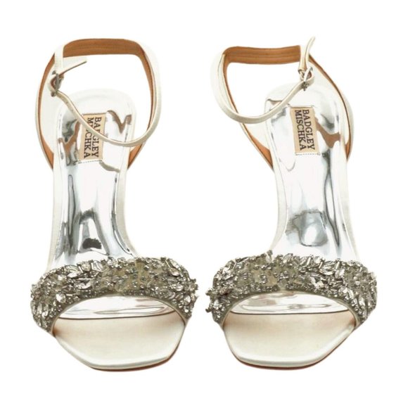 Badgley Mischka Women's Rider Heeled Sandal, Soft White, 9.5 - Picture 4 of 7